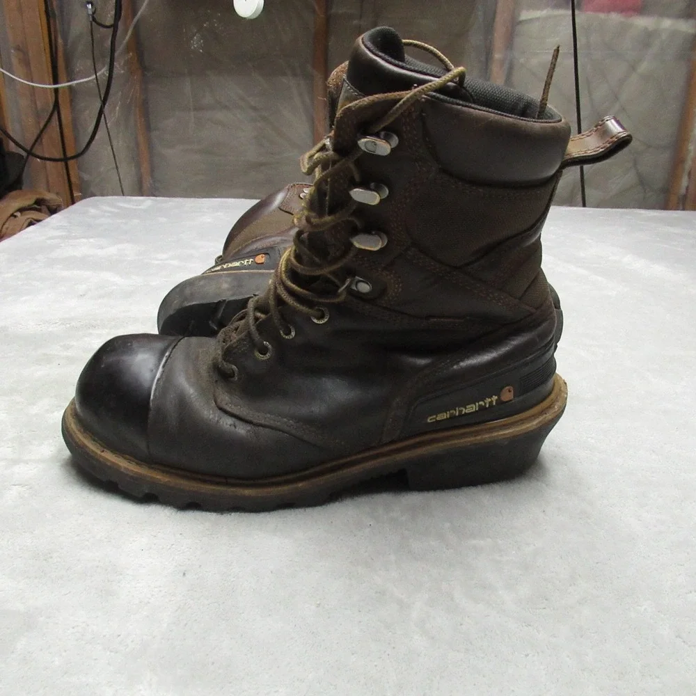 Carhartt Men 9M Boots Brown Waterproof‎ Composite Toe Work Logger Rugged Flex